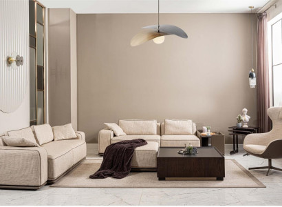 Luxus Sofagarnitur Dreisitzer Sofa Stoffsofa Beige Polstersofas Sessel